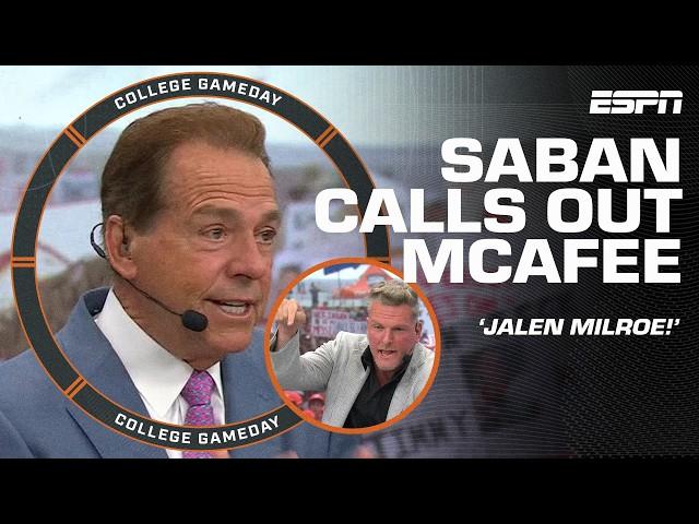 Nick Saban interrupts Pat McAfee MID-SENTENCE to call out Milroe AS A PROBLEM  | College GameDay