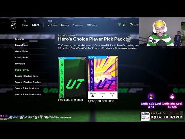 Hero's Choice Player Pick Pack Opened FC 25