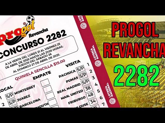 ️PROGOL REVANCHA 2282 EL ANALISIS