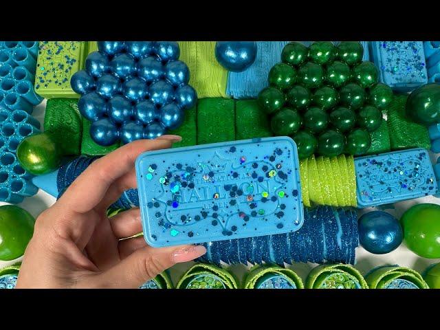 ASMR Clay Cracking | Crushing soap boxes with starch and glitter | Carving soap stripes.