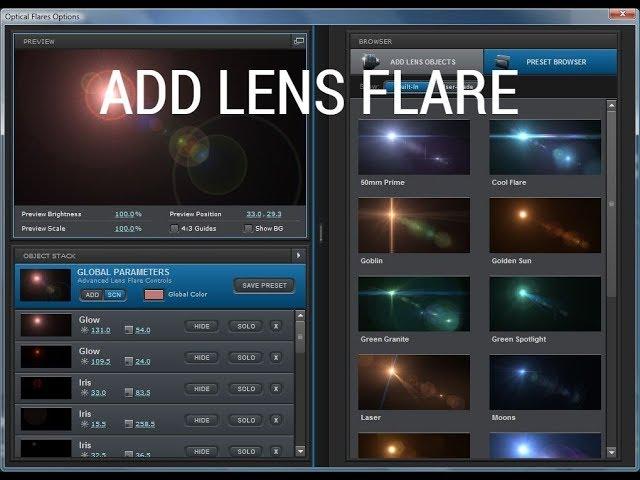 How to add lens flare in photoshop cs6.