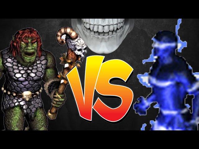 Heroes of Might and Magic III. Ogre mage VS Energy elemental