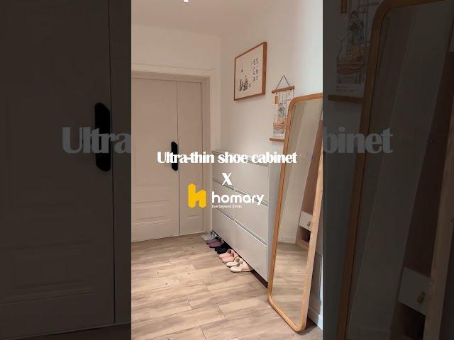 This Narrow Shoe Cabinet is a practical way to both neaten and organise any hallway or living area.