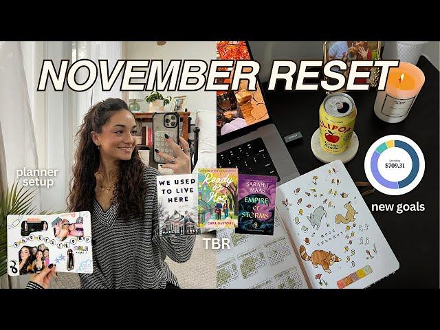 NOVEMBER RESET  setting new goals, TBR/reading recap, planner setup, spending recap