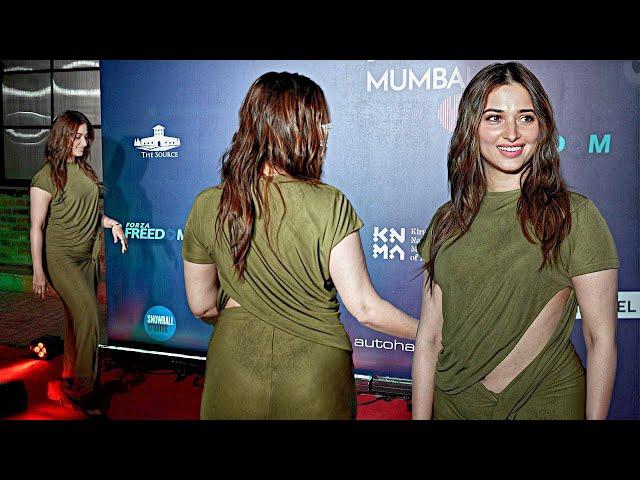 Tamanna Bhatia HOT Looks In Unique Dress Art Mumbai Opening Party 2024 