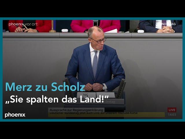 Friedrich Merz (CDU) zur Regierungserklärung von Olaf Scholz zur aktuellen Lage am 13.11.24