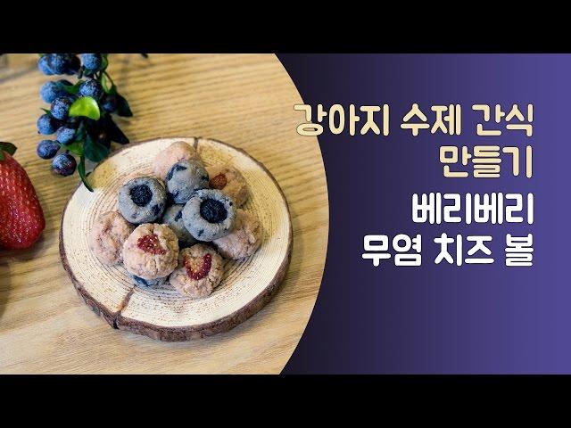 은쌤의 강아지 수제간식 만들기 - 베리베리 무염 치즈 볼 (How to make berry cheese ball for Dog Treats)