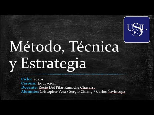 Diferencia entre Método, Técnica y Estrategia