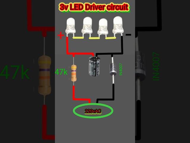 3v led driver circuit diagram @s.n.technical #electronic