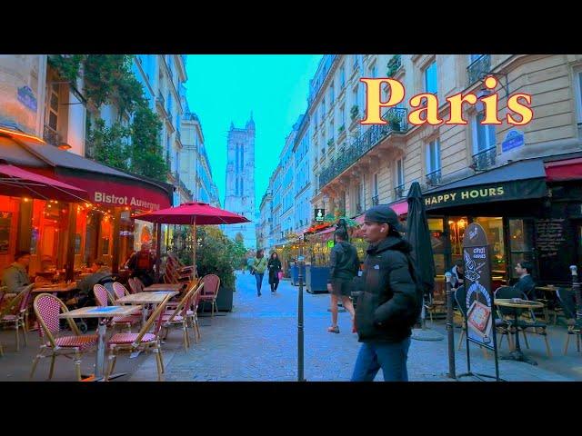 PARIS, FRANCE  PARIS WALKING TOUR, EVENING and NIGHT  WALK IN  PARIS 4K UHD