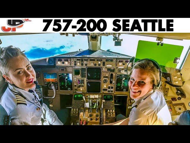 Boeing 757 Full Cockpit Flight Iceland to Seattle | 2 Hour film with lovely crew