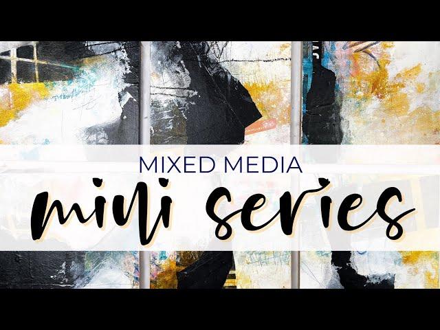 6 Mixed Media Paintings in 20 Minutes! #arttutorial #abstractpainting #collageart #gridjournal