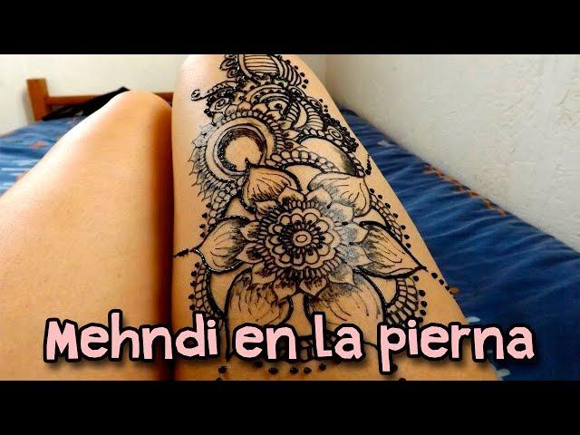 Henna Tattoo Leg Floral.