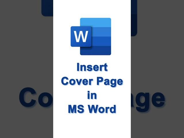 Insert COVER PAGE in MS Word (In 2 Easy Steps) #shorts #msword