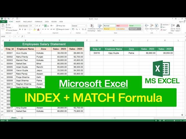 How to use Index Match Function in Microsoft Excel | Index Match Formula in Excel