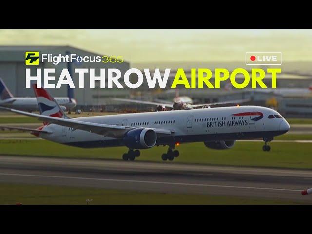 Heathrow Airport Live - Monday 16th December 2024 Strong Winds