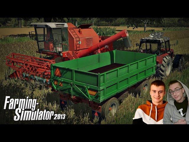 Polskie żniwa z bizonem czyli Farming Simulator 2013  Sezon na mazowszu #1 - Bronczek & MafiaSolec