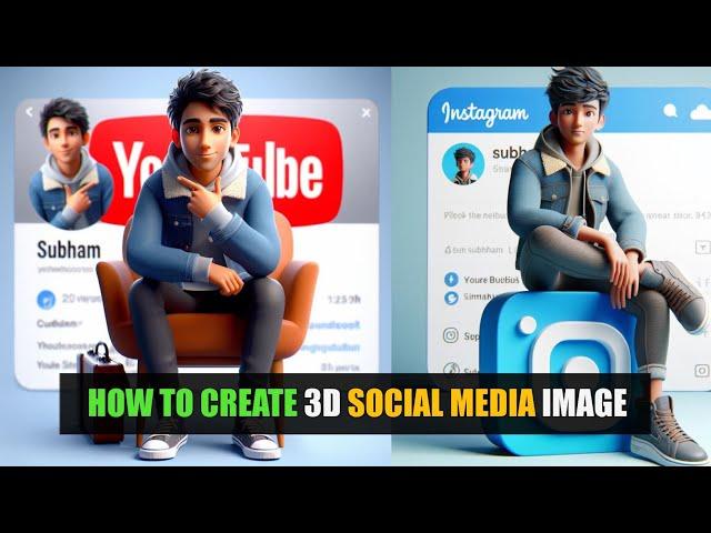 How To Create 3D Social Media Image | Social Media Profile Name Photo Kaise Banaye