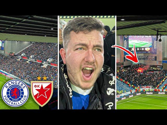 RANGERS VS RED STAR BELGRADE | 3-0 | POLICE ESCORT ULTRAS, FLARES & IBROX ERUPTS IN EUROPA WIN!!!