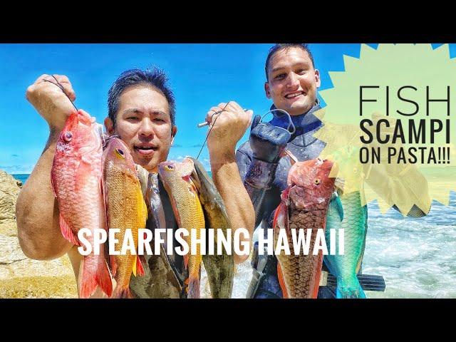 Spearfishing Hawaii - Parrot Fish Scampi Catch and Cook Ep 27