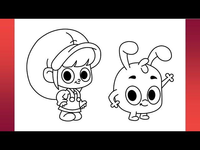 How to Draw Mila and Morphle step by step  My Magic Pet Morphle Cartoons For Kids