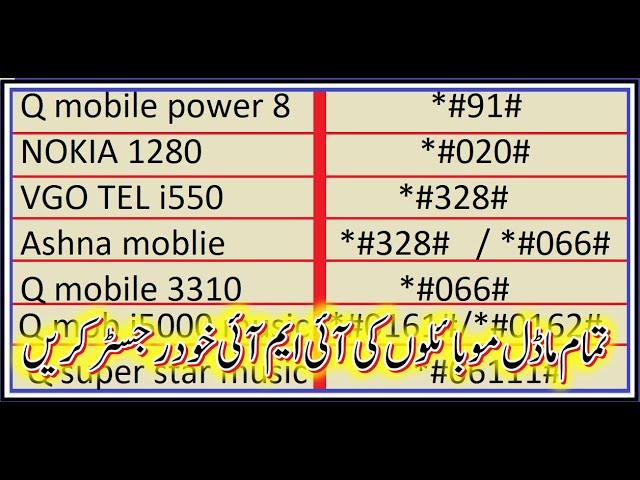 all mobile imei change code