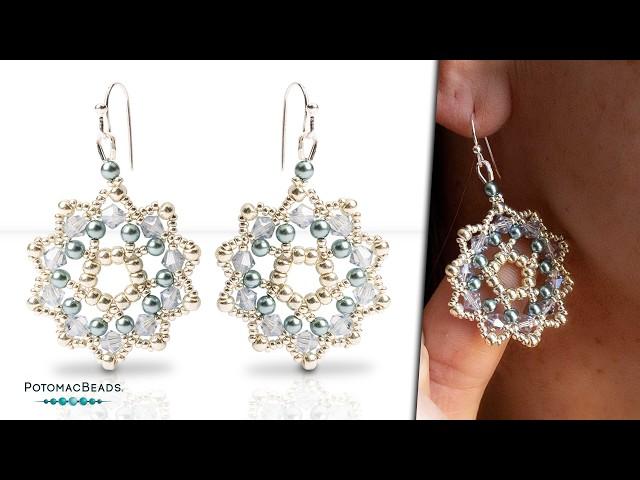 Winter Mandala Earrings - DIY Jewelry Making Tutorial by PotomacBeads