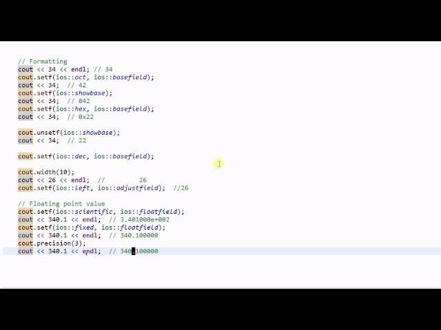 C++ Stream #3: Formatted and Unformatted IO