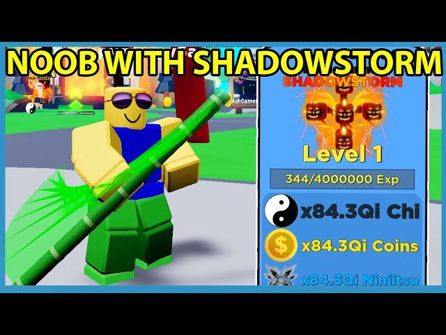 Noob With Full Team of ShadowStorm Pets in Roblox Ninja Legends