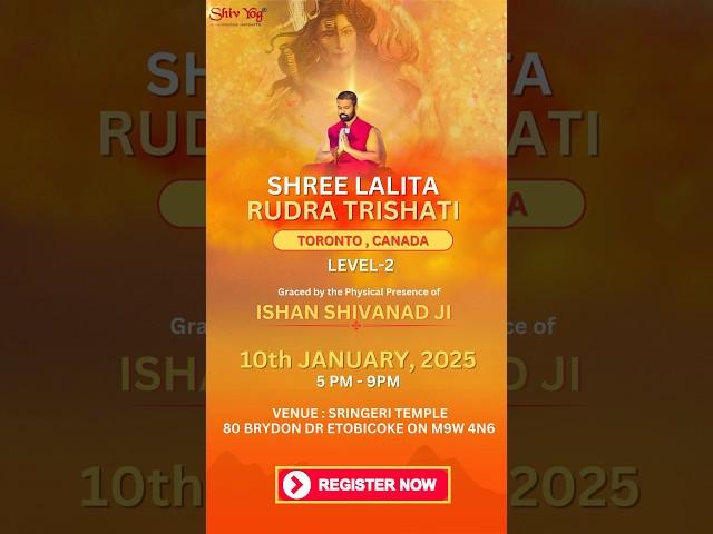 Shree Lalita Rudra Thrishati - LEVEL 2. Divine Presence of Ishan Shivanand JI .#shivyog #YOI