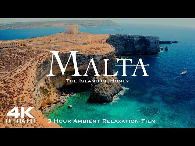 [4K] MALTA 2025  Drone Aerial, The Island of Honey | 3 Hour Ambient Relaxation Film of Valletta