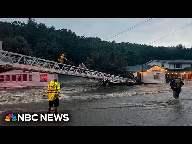 Video captures flooding and submerged cars across the Northeast