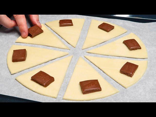 Dessert in 5 minutes! Just puff pastry and chocolate! They will disappear in a minute!