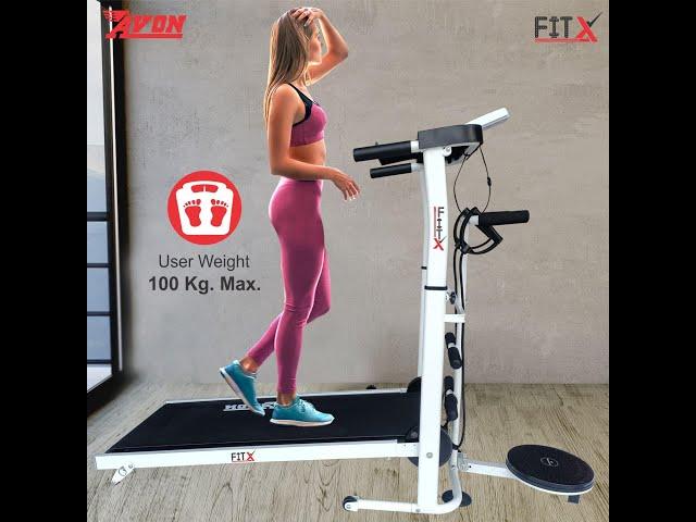 Explained Avon Fitx 4-in-1 Manual Treadmill with Space for IPad