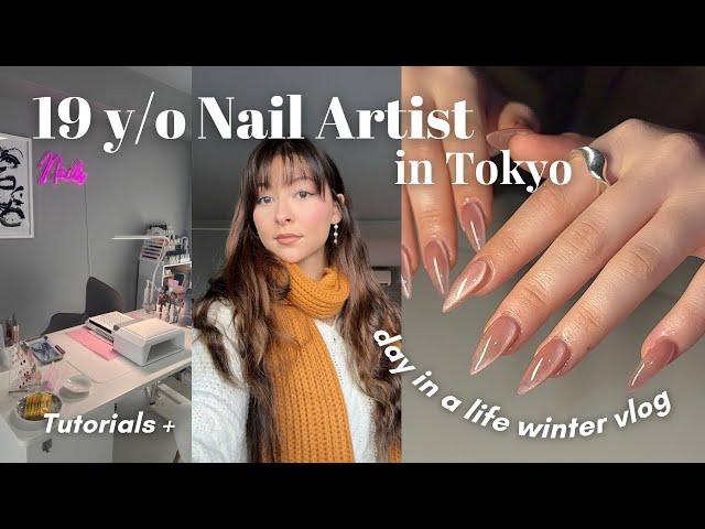 19y/o nail artist in Tokyo ₊˚｡⋆⋆｡˚₊  | winter vlog + in-detail tutorials