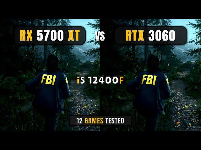 RX 5700 XT vs RTX 3060 - i5 12400F - 1080p + DLSS/FSR - Test In 12 Games