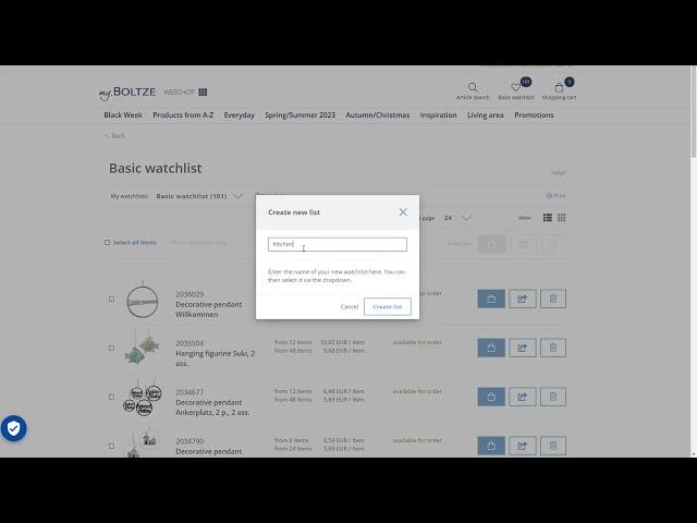 Multiple watchlists for your pre-selection