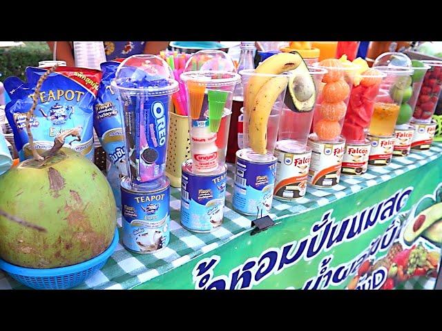 Fresh fruit smoothie juice | Street Food Thailand | healthy smoothie | Street Food Films