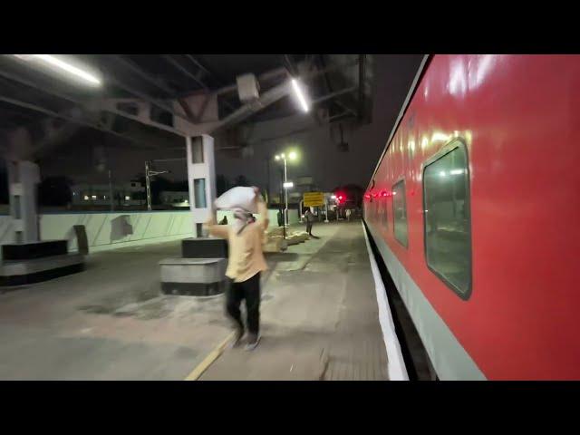 Bangalore Rajdhani departing from Secunderabad Railway Station . twilight scnes