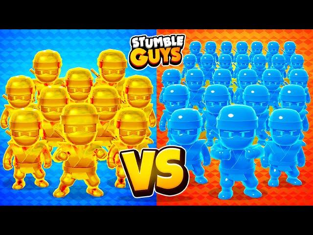 10 GOLD SENSEI vs 20 DYNAMITRON in Stumble Guys!