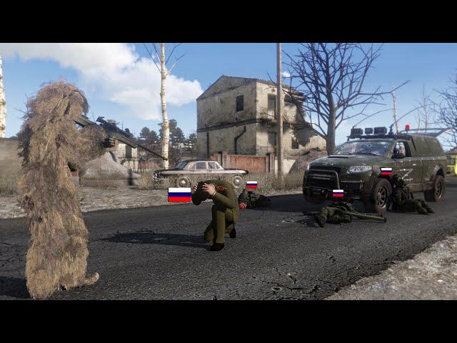 RUSSIAN GENERAL WAS TAKEN PRISONER by S.O.F. units after Sniper ambush - ARMA3 MILSIM Sniping