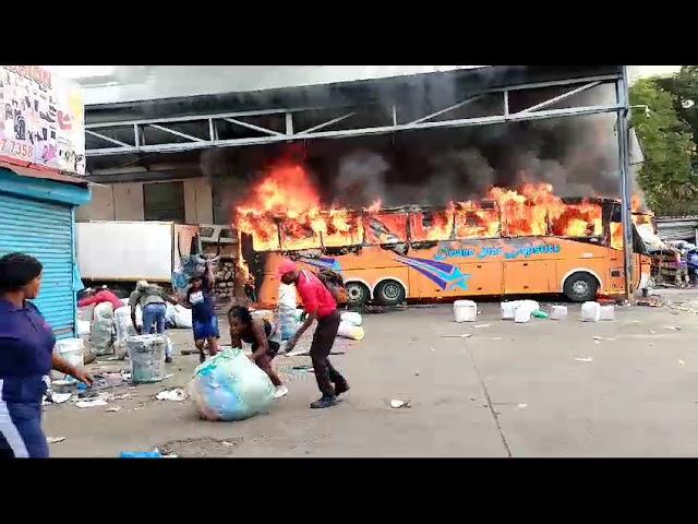 Bus Set Alight After Robbery at Newtown Rank, Johannesburg