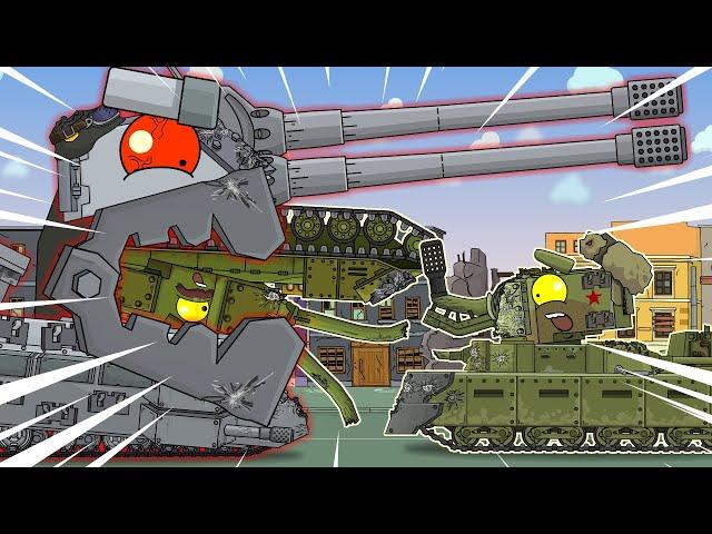 We must conquer the mad Hybrid Monster. Cartoons about tanks