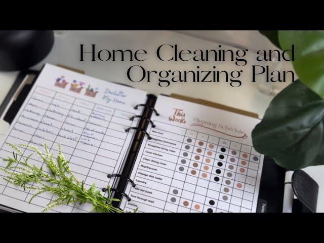 Plan with me in my home cleaning Planner | Free home cleaning and decluttering Canva Templates