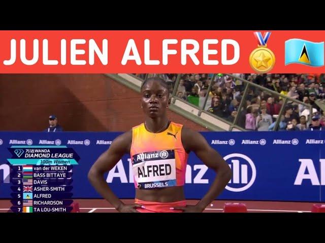 JULIEN ALFRED WINS GOLD 100M ( Diamond League 2024 ) Brussels 