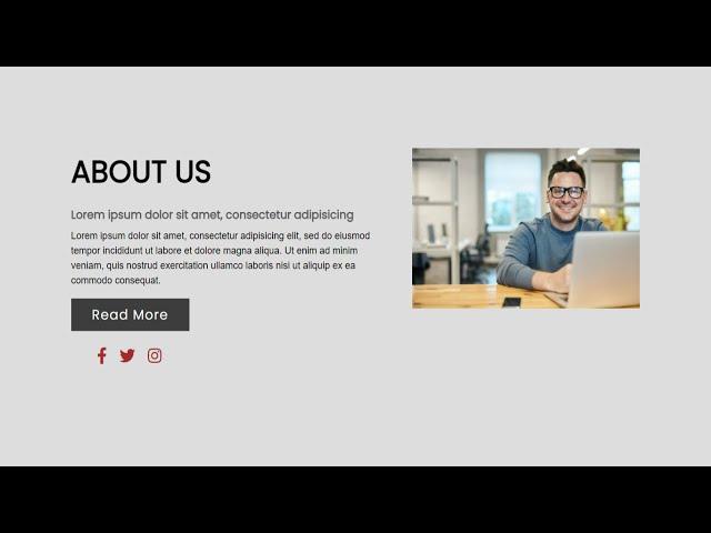 Responsive About Us Section Using HTML & CSS | About Us Page | HTML & CSS Tutorial