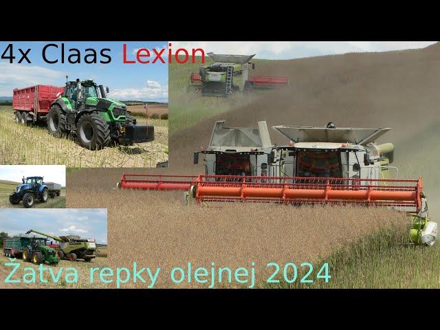 Žatva 2024 / Repka olejná / 4x Claas Lexion 6900, 6800, 770, 670  / PD Brezina Pravotice + služby