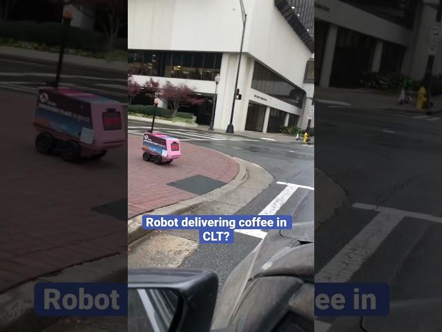 Remote controlled coffee delivery by Tiny Mile in Charlotte, NC #shorts #robot #delivery