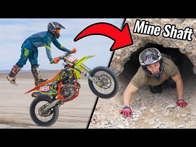 I Found an Old Mine Shaft Dirt Biking in the Desert!