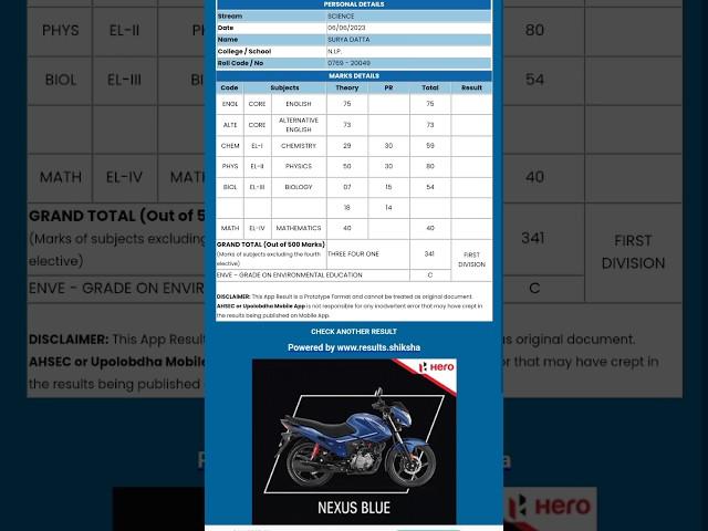 My Hs Result 2023 || Result reaction 